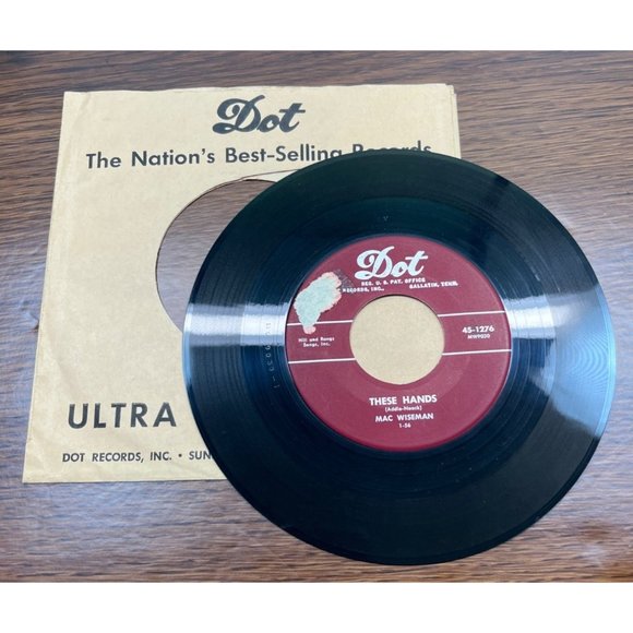 Mac Wiseman I'm Eatin High on the Hog / These Hands 45 Hillbilly Bopper Dot 1276 - Picture 4 of 4